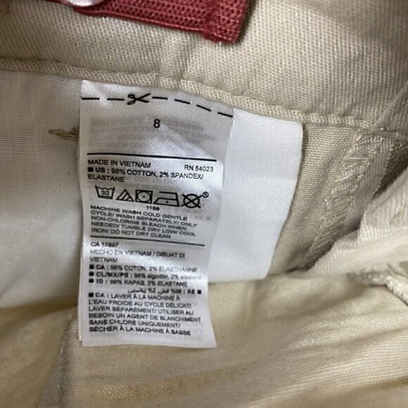 Old Navy Adjustable Waist Chino Shorts Boy’s Size 8 Light Khaki School Uniform - Picture 4 of 6